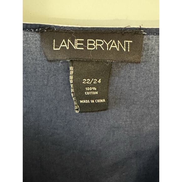 Lane Bryant Embroidered Navy White Blouse Top Sz 22-24 Boho Hippie Coverup - Picture 4 of 13